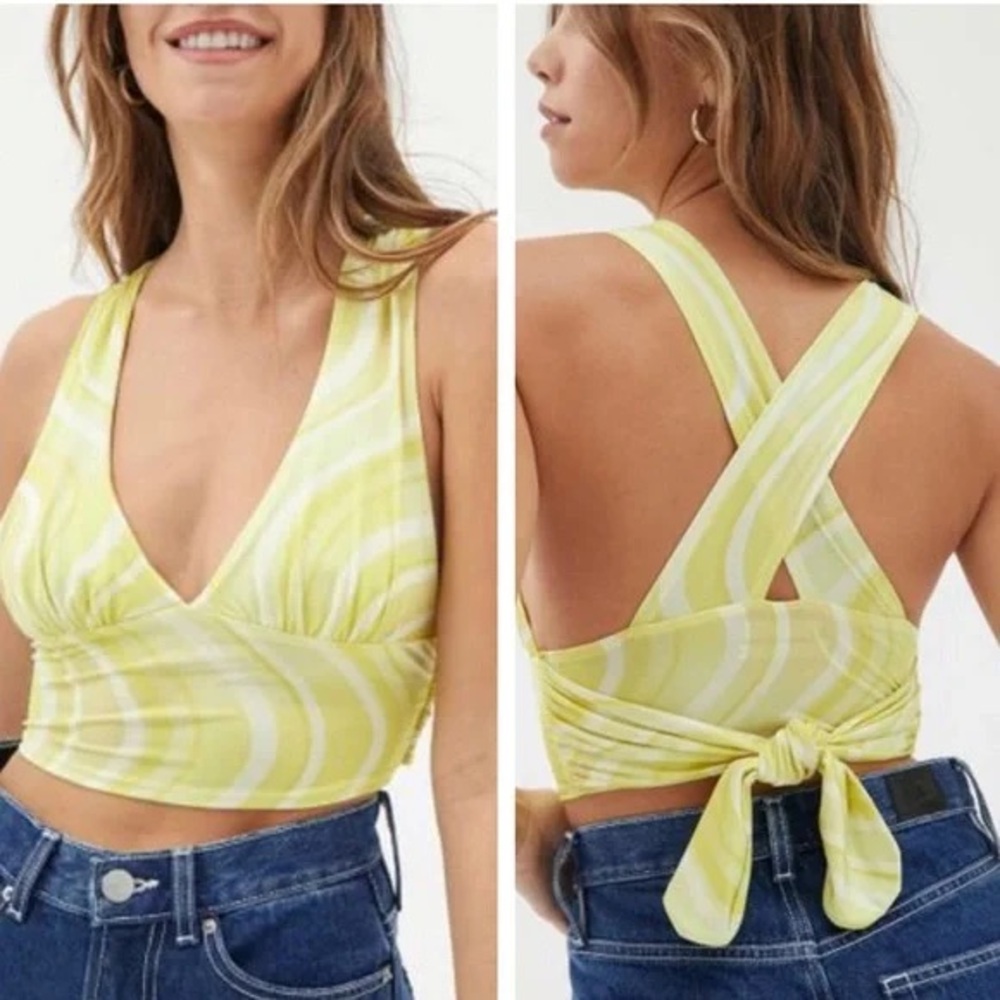 Yellow Swirl Crop Top